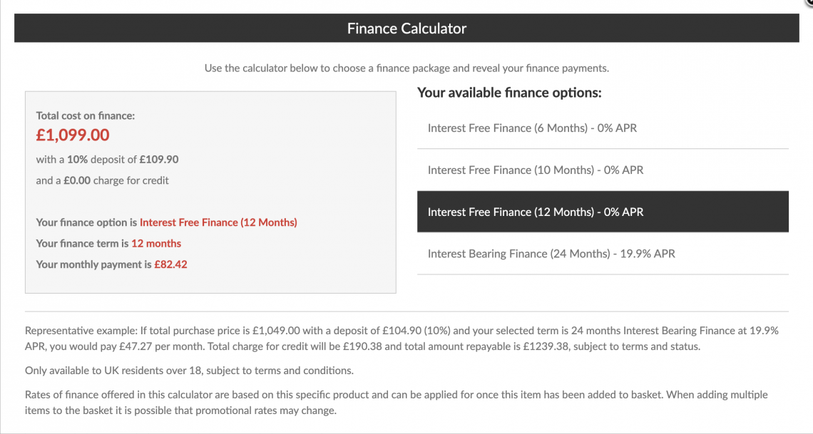 Finance calculator